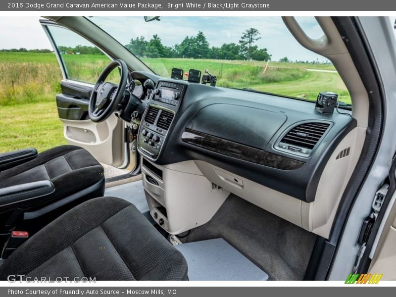 Bright White / Black/Light Graystone 2016 Dodge Grand Caravan American Value Package