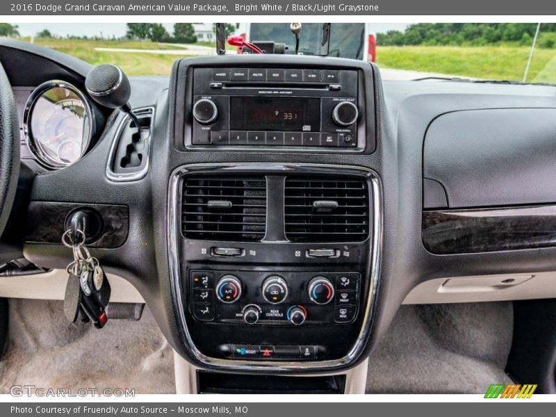 Bright White / Black/Light Graystone 2016 Dodge Grand Caravan American Value Package