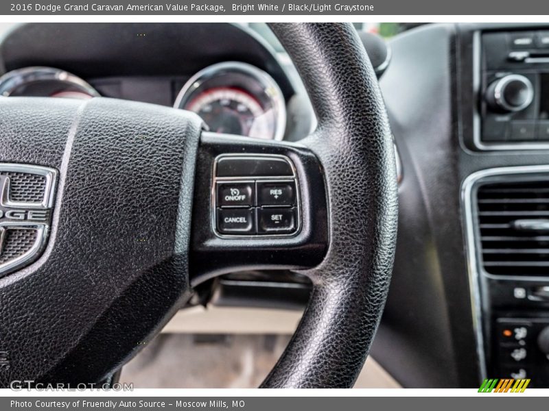 Bright White / Black/Light Graystone 2016 Dodge Grand Caravan American Value Package