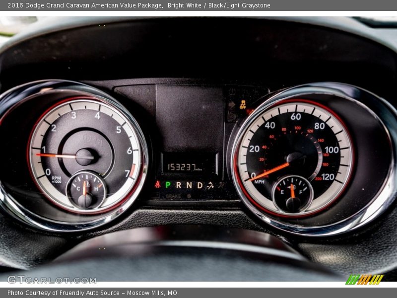 Bright White / Black/Light Graystone 2016 Dodge Grand Caravan American Value Package