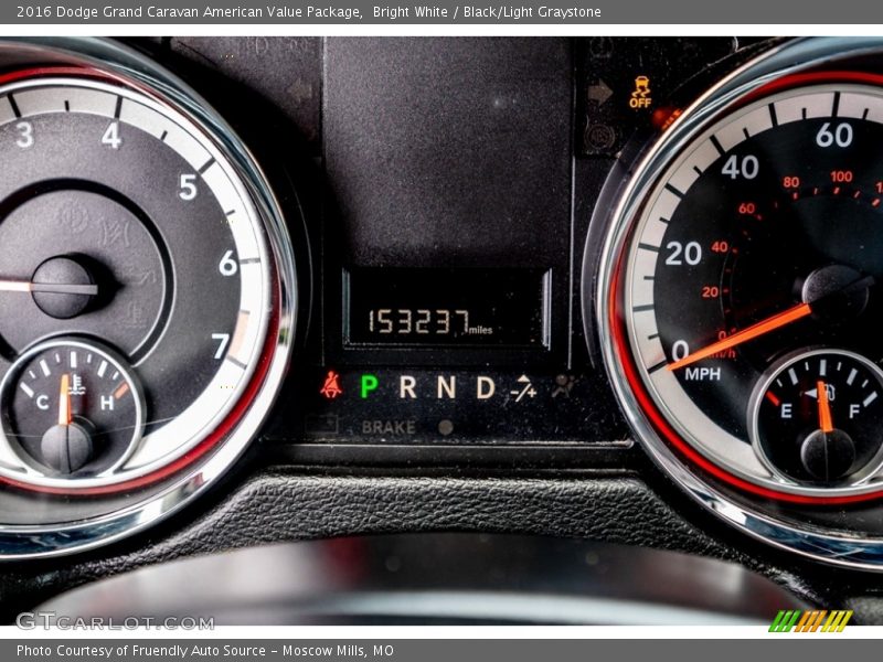 Bright White / Black/Light Graystone 2016 Dodge Grand Caravan American Value Package