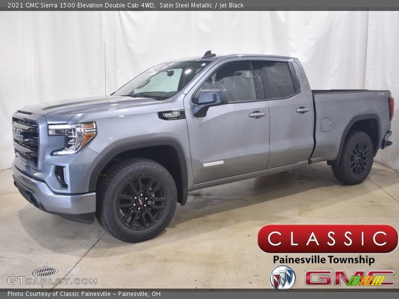 Satin Steel Metallic / Jet Black 2021 GMC Sierra 1500 Elevation Double Cab 4WD