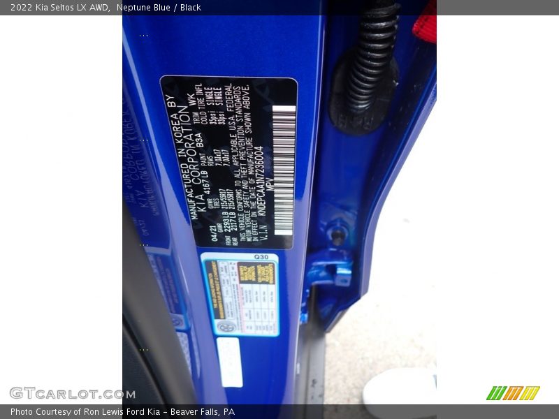 Neptune Blue / Black 2022 Kia Seltos LX AWD