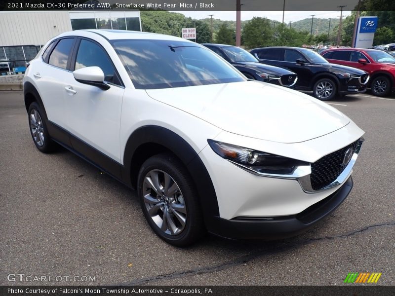 Snowflake White Pearl Mica / Black 2021 Mazda CX-30 Preferred AWD