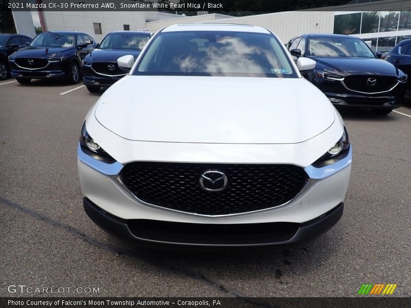 Snowflake White Pearl Mica / Black 2021 Mazda CX-30 Preferred AWD