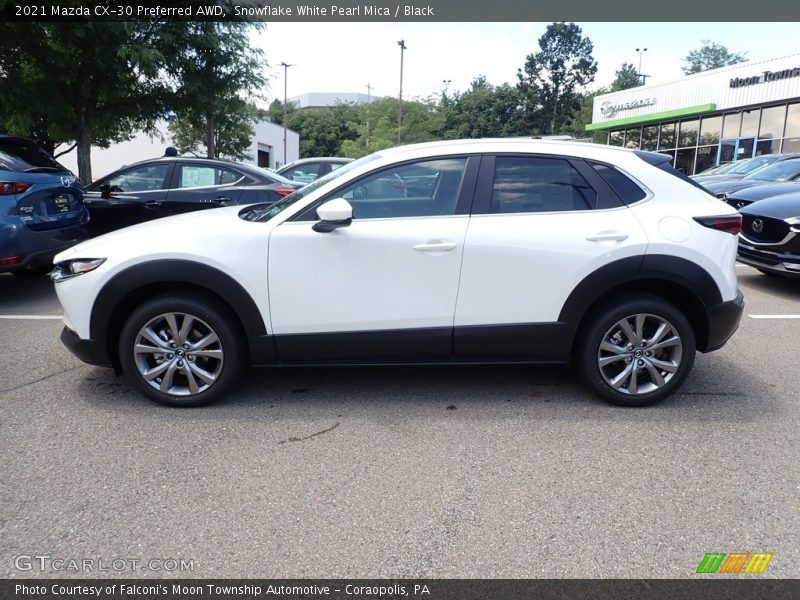 Snowflake White Pearl Mica / Black 2021 Mazda CX-30 Preferred AWD
