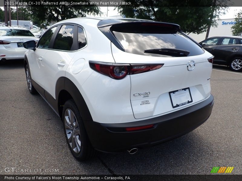 Snowflake White Pearl Mica / Black 2021 Mazda CX-30 Preferred AWD