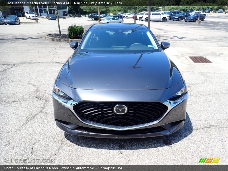 Machine Gray Metallic / Black 2021 Mazda Mazda3 Select Sedan AWD