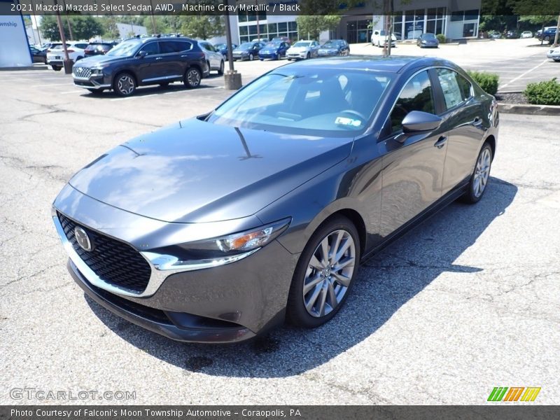 Machine Gray Metallic / Black 2021 Mazda Mazda3 Select Sedan AWD