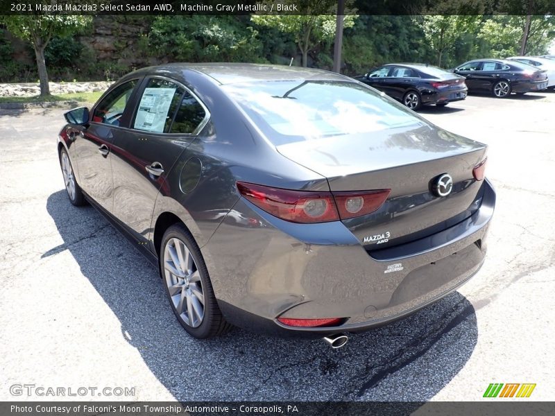 Machine Gray Metallic / Black 2021 Mazda Mazda3 Select Sedan AWD