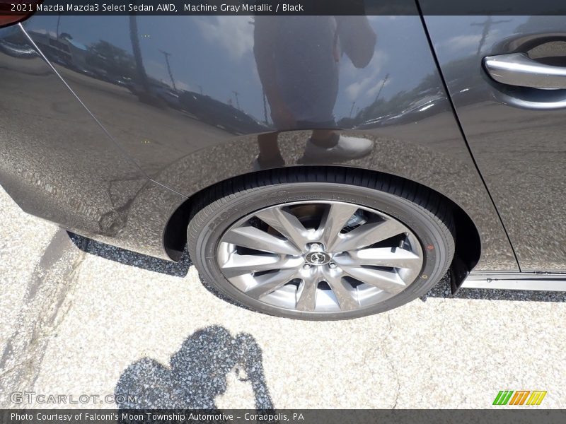 Machine Gray Metallic / Black 2021 Mazda Mazda3 Select Sedan AWD