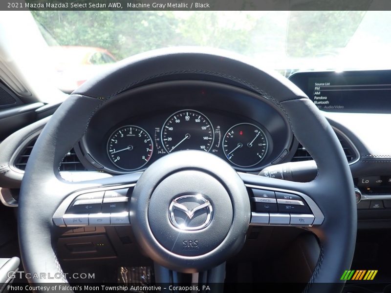 Machine Gray Metallic / Black 2021 Mazda Mazda3 Select Sedan AWD