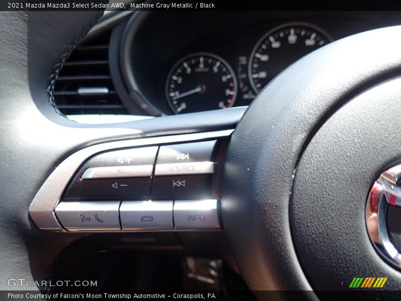 Machine Gray Metallic / Black 2021 Mazda Mazda3 Select Sedan AWD