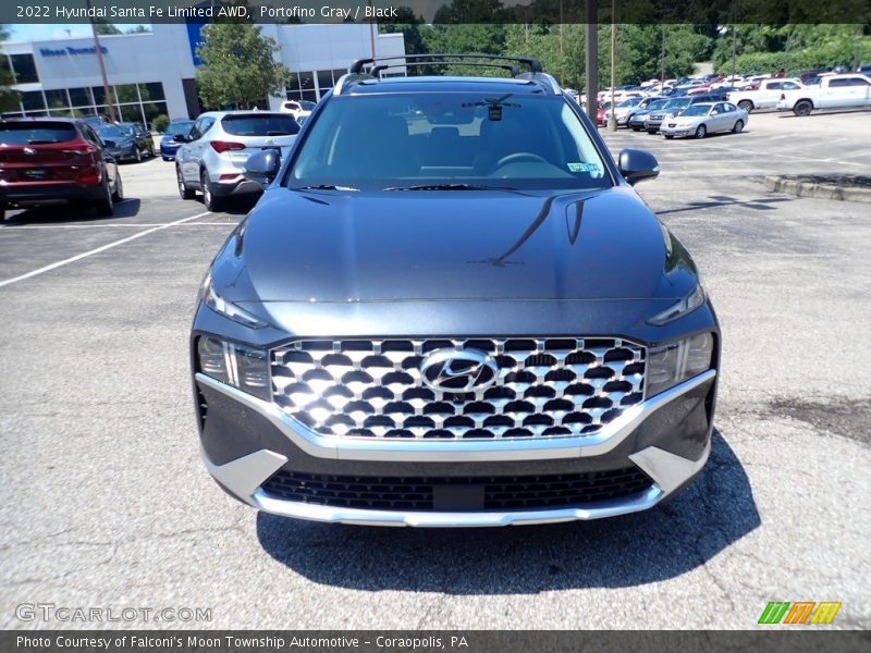 Portofino Gray / Black 2022 Hyundai Santa Fe Limited AWD