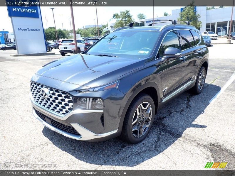 Portofino Gray / Black 2022 Hyundai Santa Fe Limited AWD