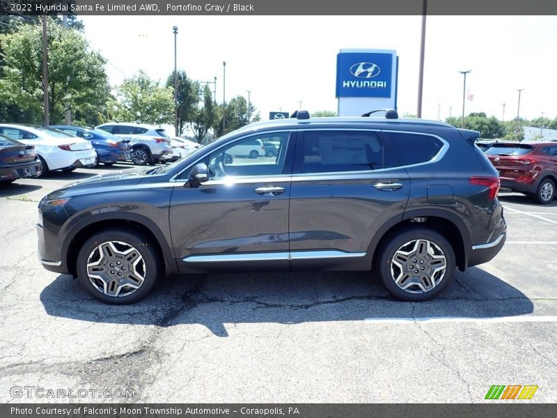 Portofino Gray / Black 2022 Hyundai Santa Fe Limited AWD
