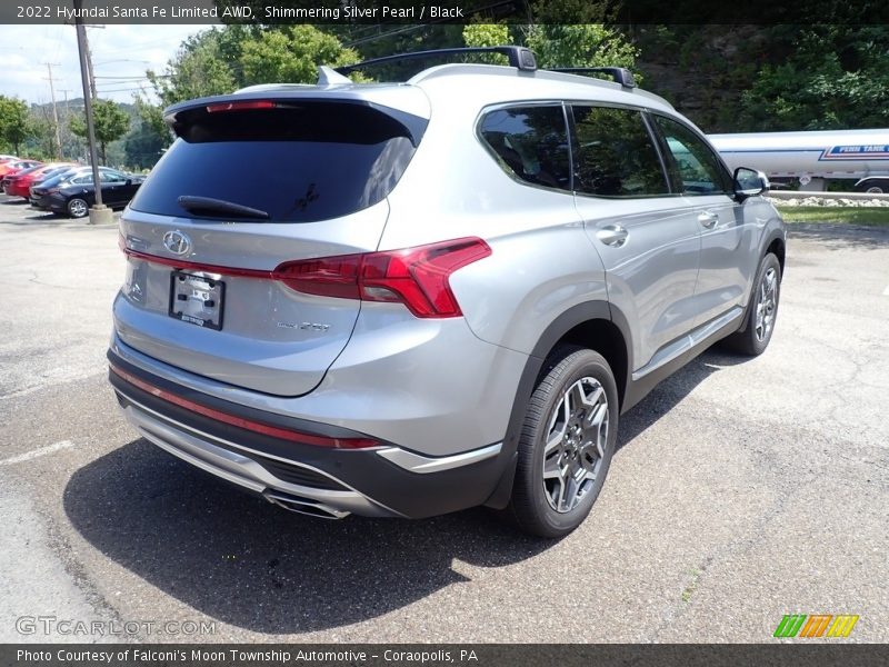 Shimmering Silver Pearl / Black 2022 Hyundai Santa Fe Limited AWD