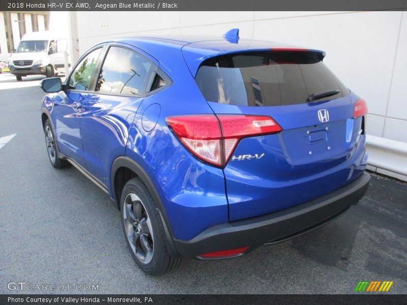 Aegean Blue Metallic / Black 2018 Honda HR-V EX AWD