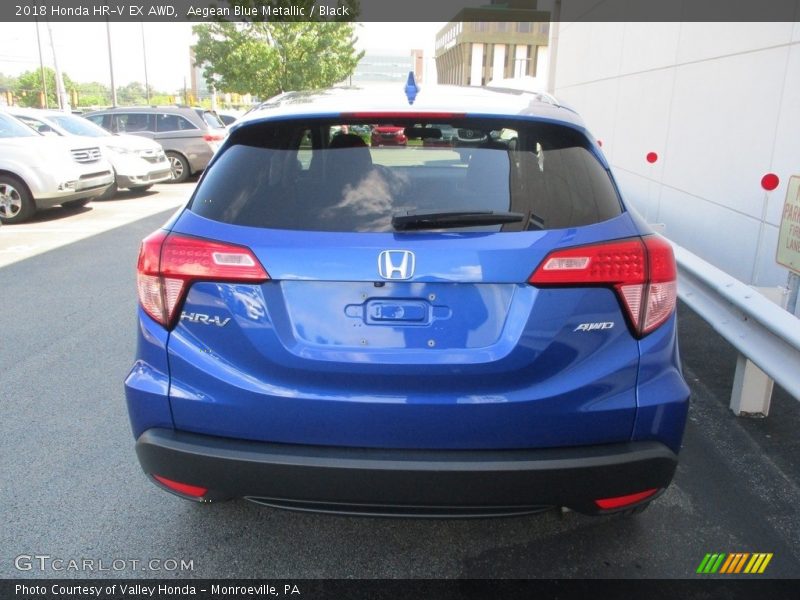 Aegean Blue Metallic / Black 2018 Honda HR-V EX AWD