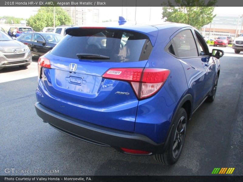 Aegean Blue Metallic / Black 2018 Honda HR-V EX AWD