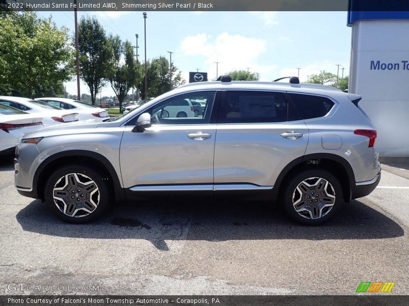Shimmering Silver Pearl / Black 2022 Hyundai Santa Fe Limited AWD