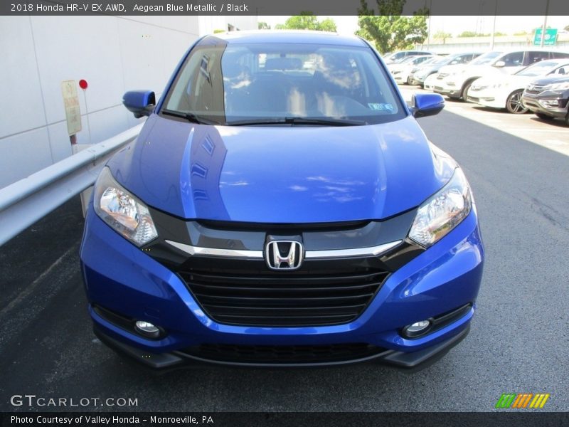 Aegean Blue Metallic / Black 2018 Honda HR-V EX AWD