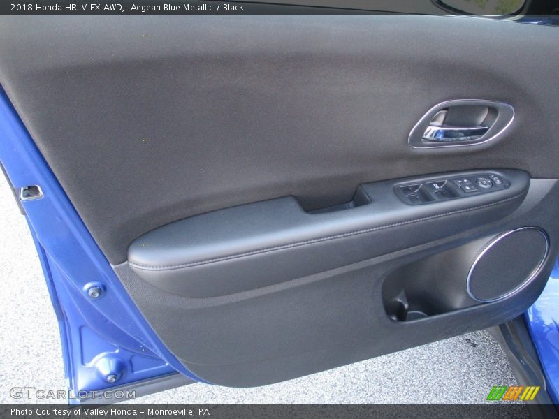Aegean Blue Metallic / Black 2018 Honda HR-V EX AWD