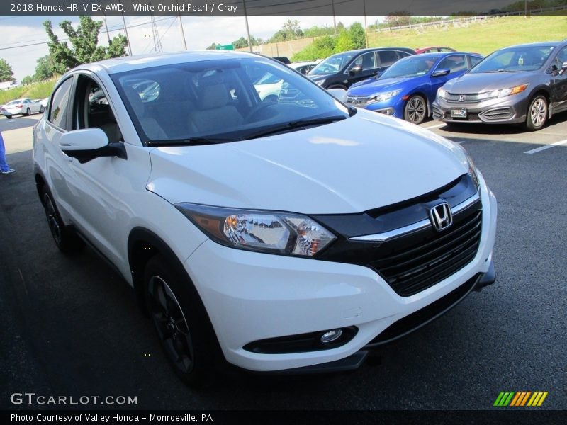 White Orchid Pearl / Gray 2018 Honda HR-V EX AWD