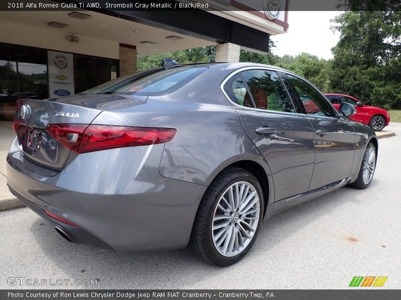 Stromboli Gray Metallic / Black/Red 2018 Alfa Romeo Giulia Ti AWD