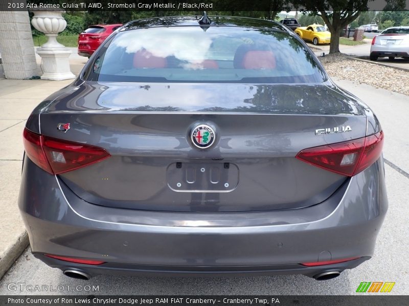 Stromboli Gray Metallic / Black/Red 2018 Alfa Romeo Giulia Ti AWD