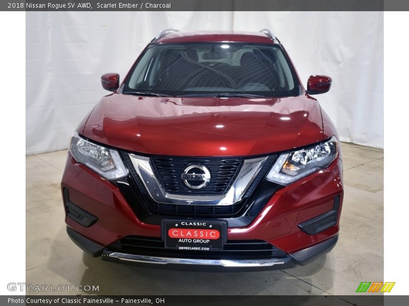 Scarlet Ember / Charcoal 2018 Nissan Rogue SV AWD