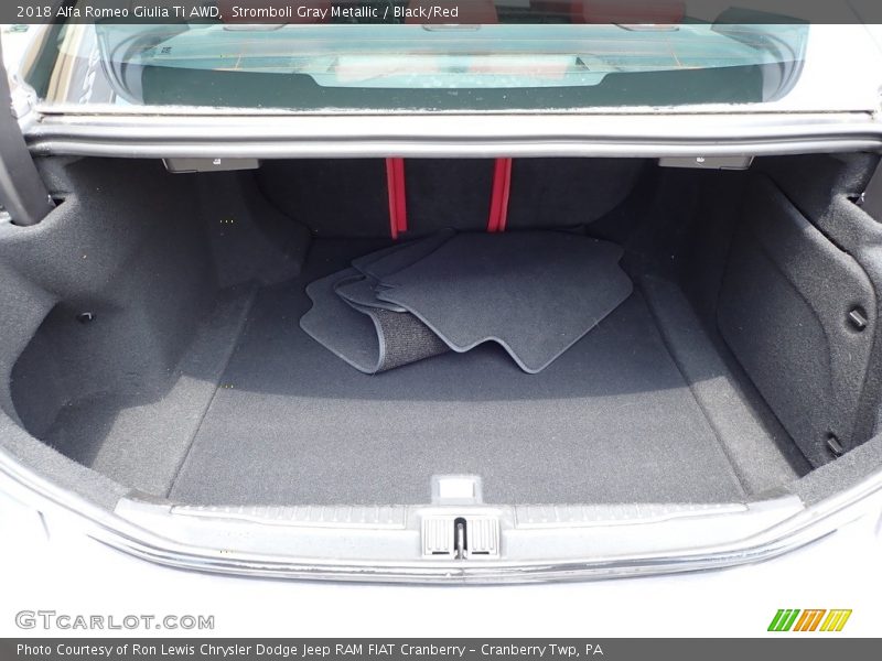Stromboli Gray Metallic / Black/Red 2018 Alfa Romeo Giulia Ti AWD