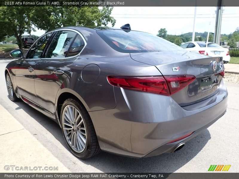 Stromboli Gray Metallic / Black/Red 2018 Alfa Romeo Giulia Ti AWD