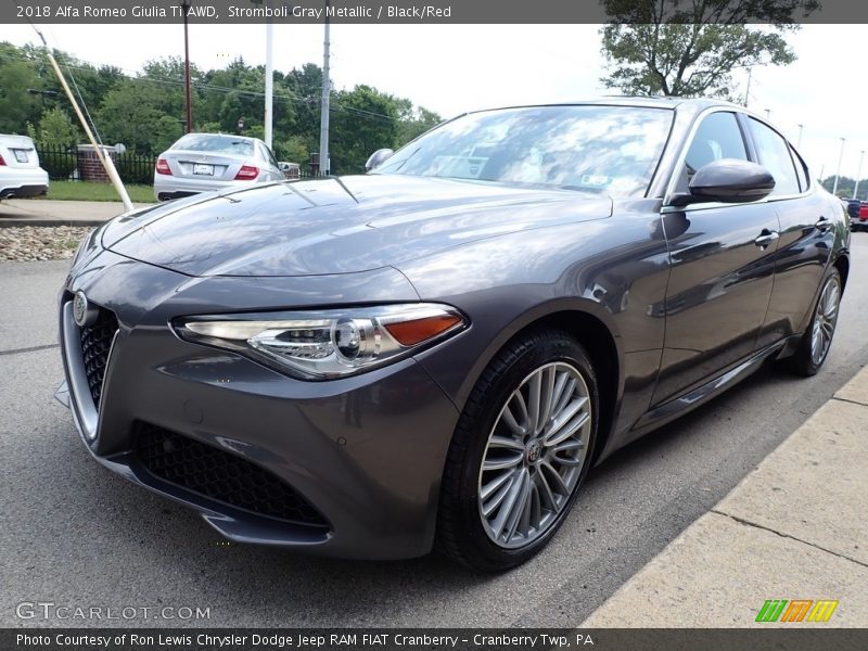 Stromboli Gray Metallic / Black/Red 2018 Alfa Romeo Giulia Ti AWD
