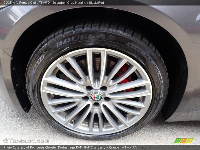 Stromboli Gray Metallic / Black/Red 2018 Alfa Romeo Giulia Ti AWD
