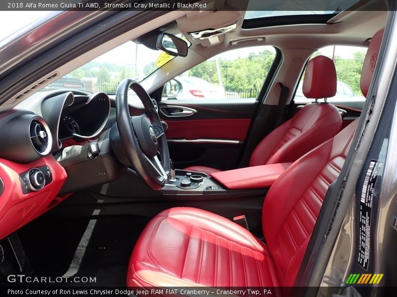 Stromboli Gray Metallic / Black/Red 2018 Alfa Romeo Giulia Ti AWD