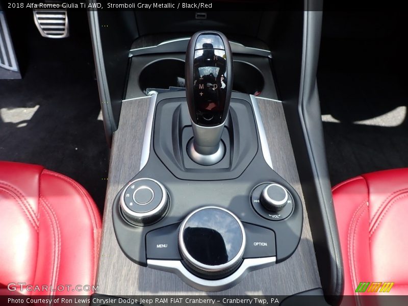 Stromboli Gray Metallic / Black/Red 2018 Alfa Romeo Giulia Ti AWD