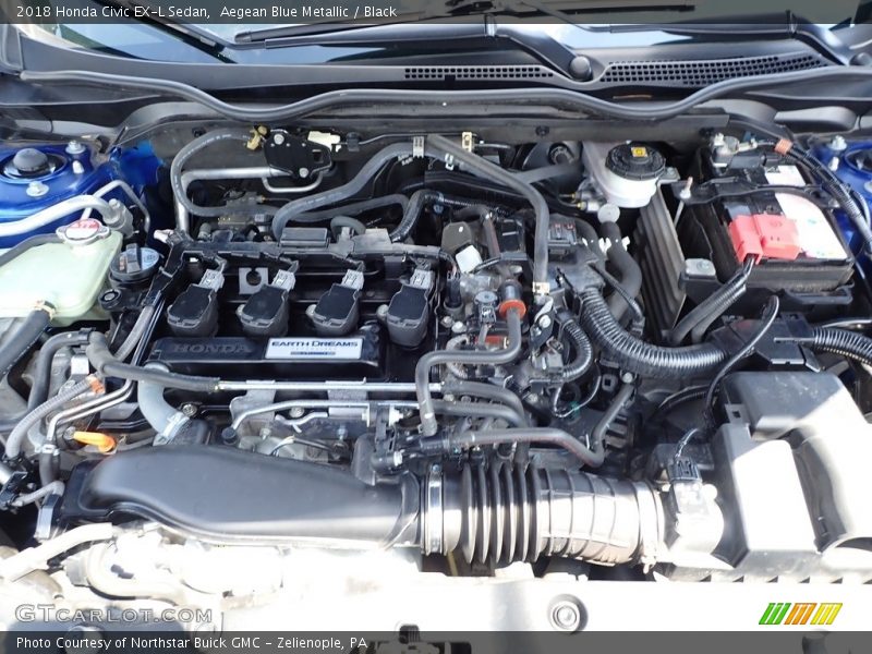 Aegean Blue Metallic / Black 2018 Honda Civic EX-L Sedan