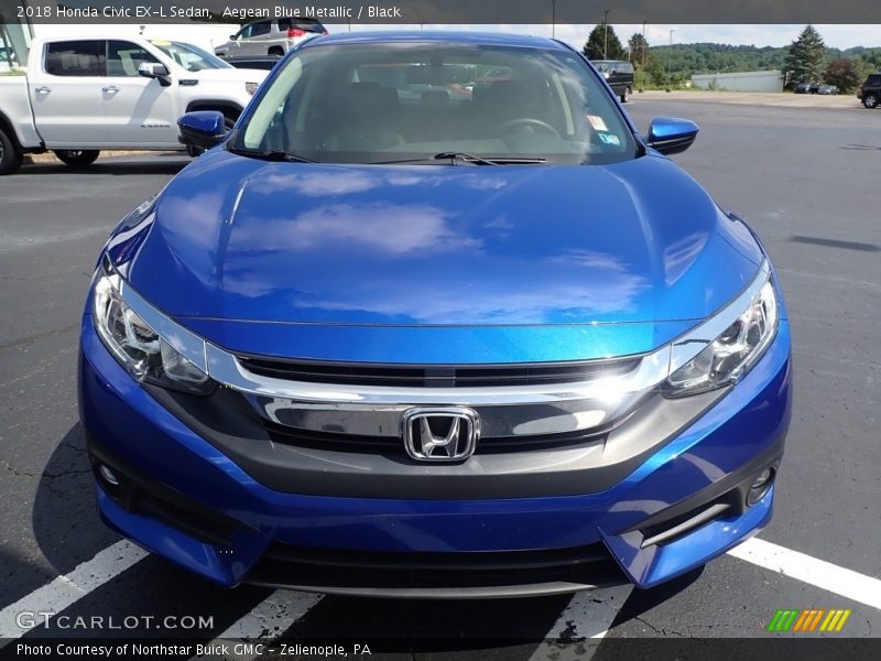 Aegean Blue Metallic / Black 2018 Honda Civic EX-L Sedan