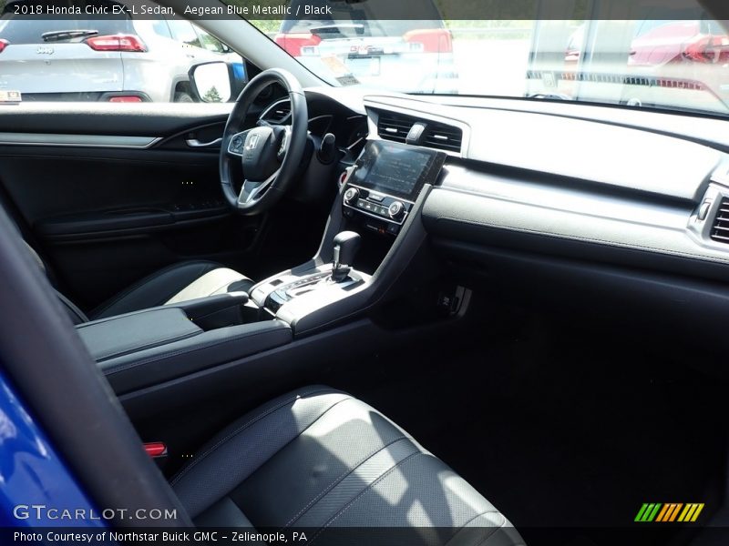 Aegean Blue Metallic / Black 2018 Honda Civic EX-L Sedan