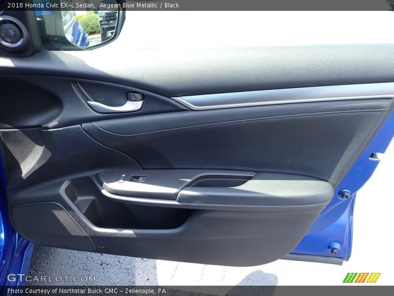 Aegean Blue Metallic / Black 2018 Honda Civic EX-L Sedan
