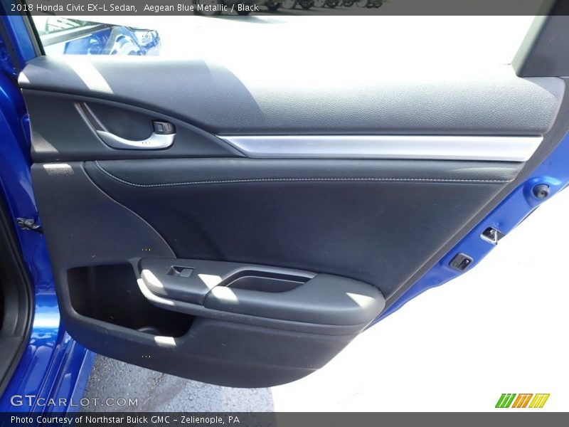 Aegean Blue Metallic / Black 2018 Honda Civic EX-L Sedan