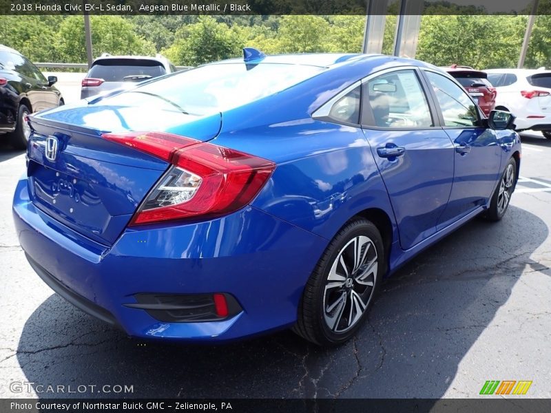 Aegean Blue Metallic / Black 2018 Honda Civic EX-L Sedan