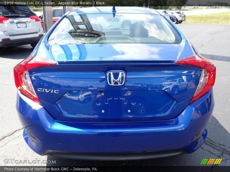 Aegean Blue Metallic / Black 2018 Honda Civic EX-L Sedan