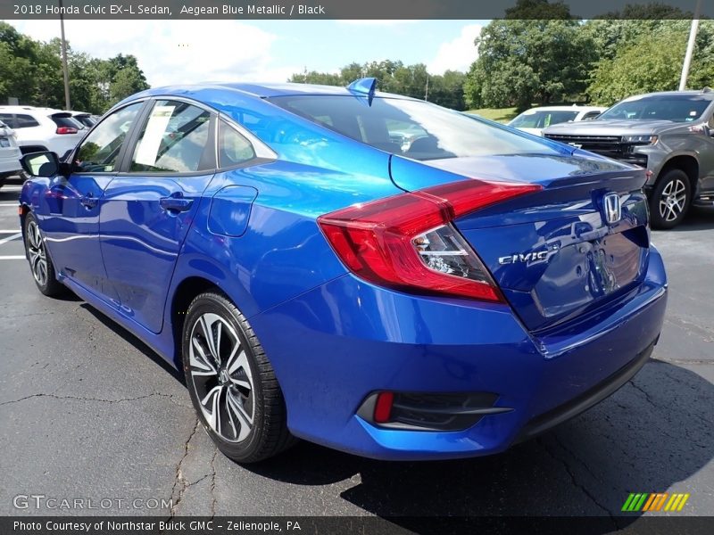 Aegean Blue Metallic / Black 2018 Honda Civic EX-L Sedan