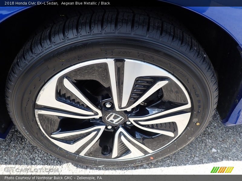 Aegean Blue Metallic / Black 2018 Honda Civic EX-L Sedan