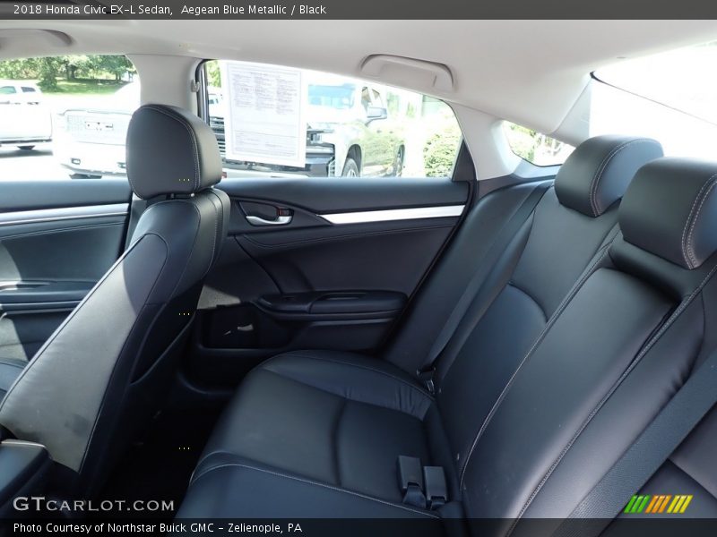 Aegean Blue Metallic / Black 2018 Honda Civic EX-L Sedan