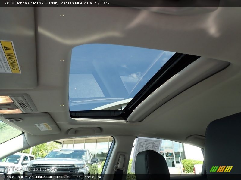Aegean Blue Metallic / Black 2018 Honda Civic EX-L Sedan