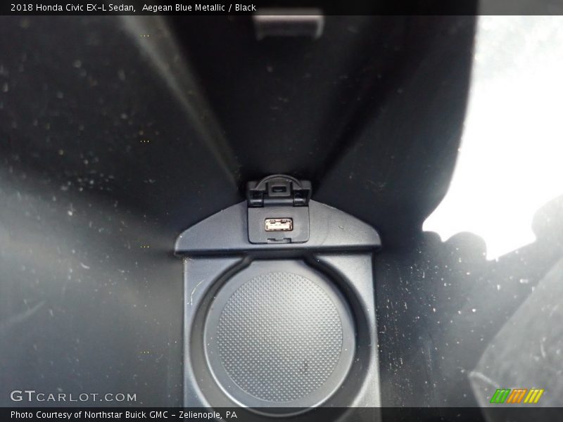 Aegean Blue Metallic / Black 2018 Honda Civic EX-L Sedan