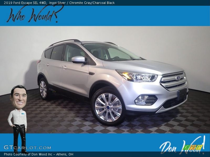 Ingot Silver / Chromite Gray/Charcoal Black 2019 Ford Escape SEL 4WD